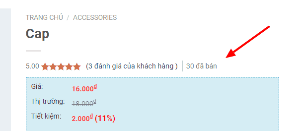 Hiển thị số lượng sản phẩm đã bán trong Woocommerce