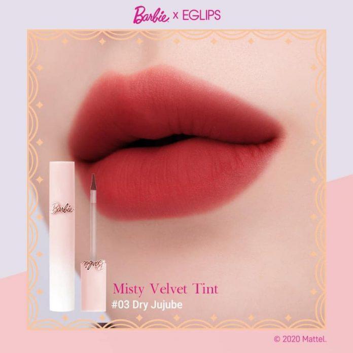 Review son Eglips x Barbie Misty Velvet Tint