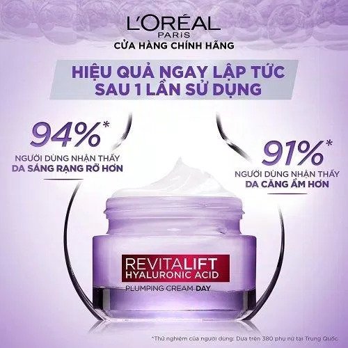 Review kem dưỡng L'Oreal Revitalift Hyaluronic Acid Plumping Day Cream