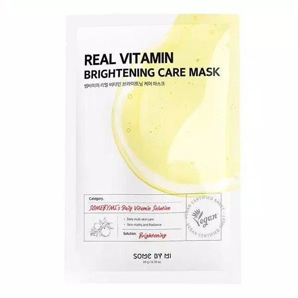 Top 10 mặt nạ dưỡng trắng da tốt nhất: hiệu ứng da trắng tức thì Some By Mi Real Vitamin Brightening Care Mask (Ảnh: internet)