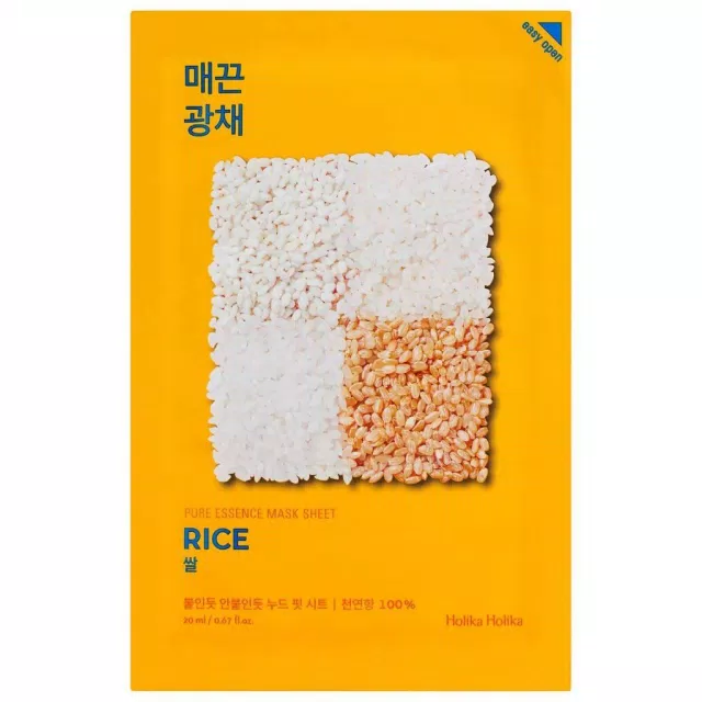 Top 10 mặt nạ dưỡng trắng da tốt nhất: hiệu ứng da trắng tức thì Holika Holika Pure Essence Mask sheet Rice (ảnh: internet)