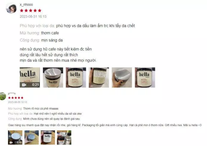 Review tẩy tế bào chết Hella Beauty Milky Coffee có thật sự tốt như quảng cáo? (Ảnh: Internet).