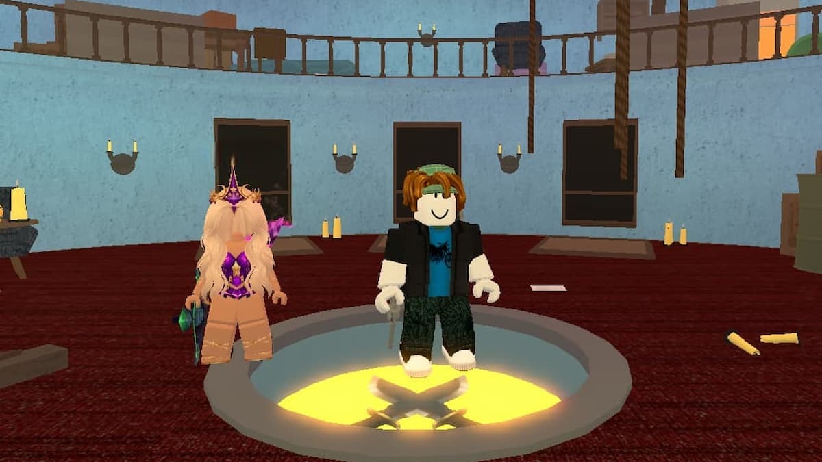Roblox Epics Murder Mystery 2 Two Characters Standing In Messy House