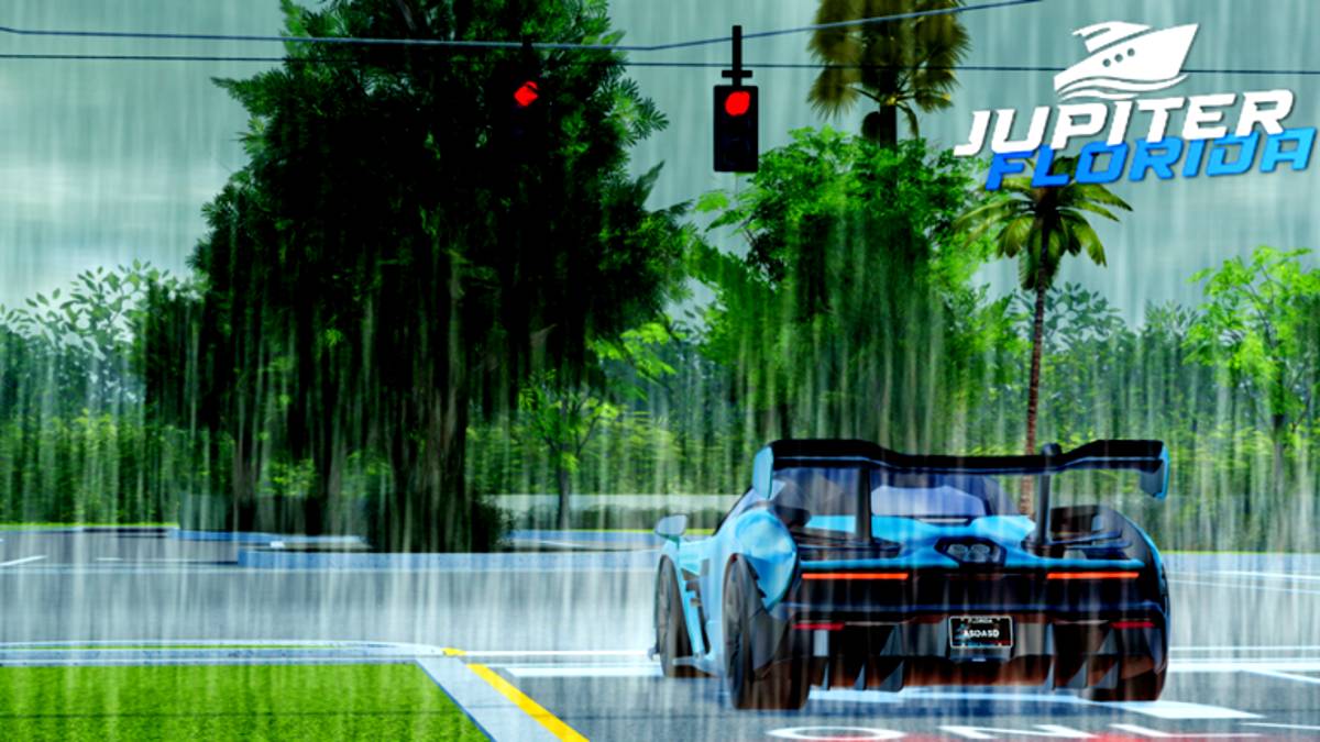 Roblox Jupiter Florida Blue Car In Road Stop Traffic Light