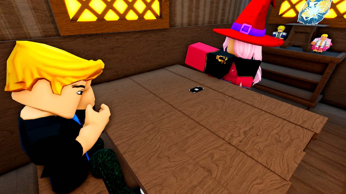 Roblox Anime Islands Sitting At A Table Red Hat Witch